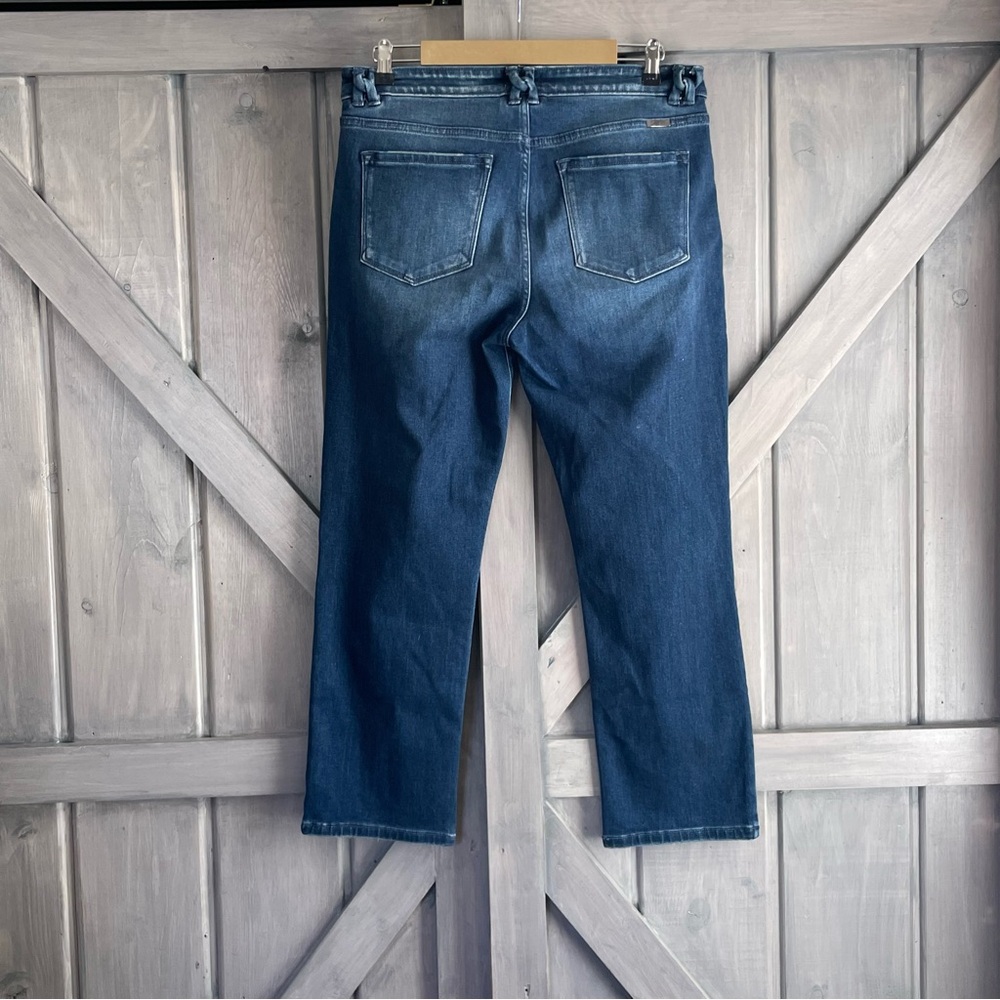 Kancan women’s mid rise slim straight denim jeans Size 13/30 twist belt loops - Picture 5 of 8